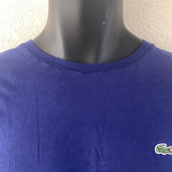 Lacoste t-shirt Navy Blue Crew Neck Alligator Logo Men's Size XXL Pima Cotton - Picture 6 of 7